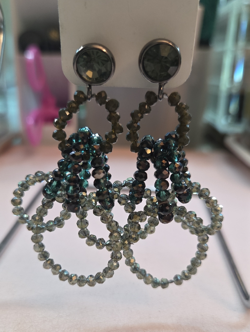 Bloomingdale's Beaded Chandelier Earrings - Green